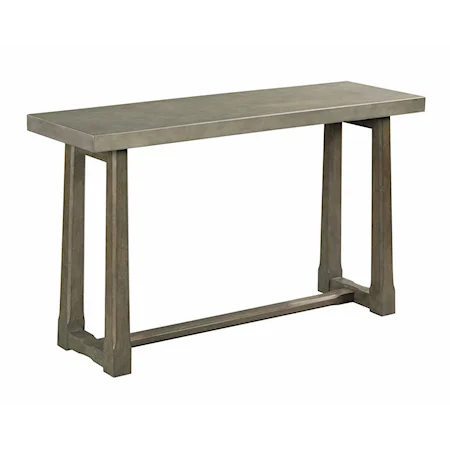 Transitional Sofa Table with Concrete Top