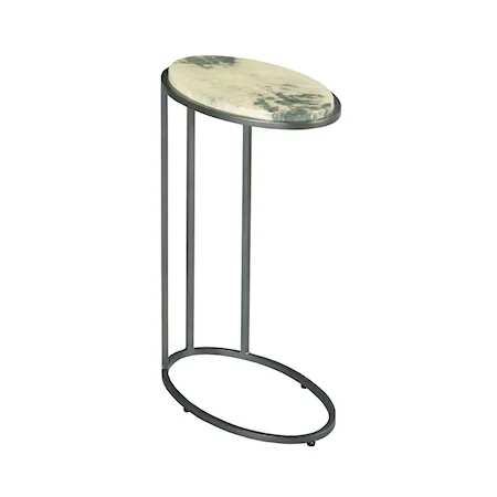 Contemporary Vellum Accent Table with Stone Top