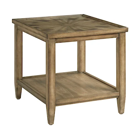 Transitional Rectangular End Table with Shelf