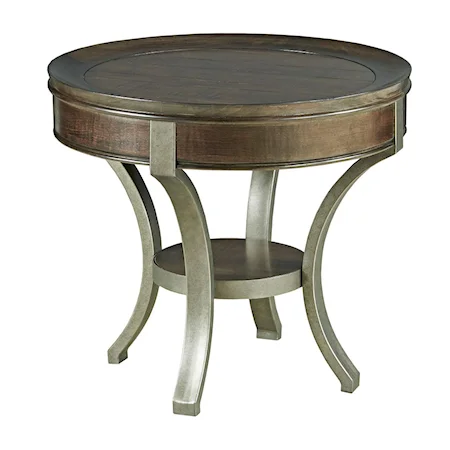 Metal Base Round End Table