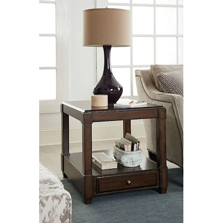 Rectangular End Table with Soft Close Drawer