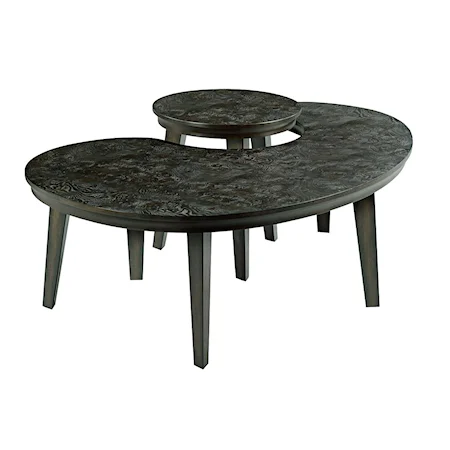 Contemporary Kidney Nesting Tables with Wood Top