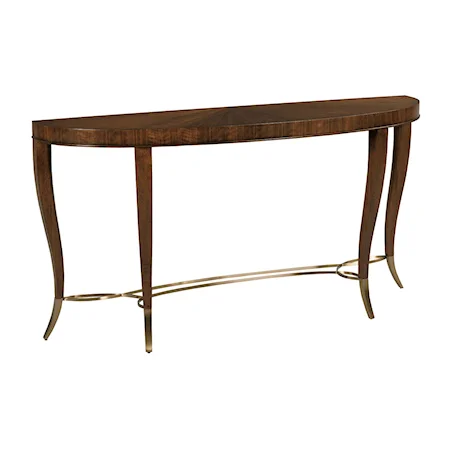 Transitional Console Table with Demilune Shape