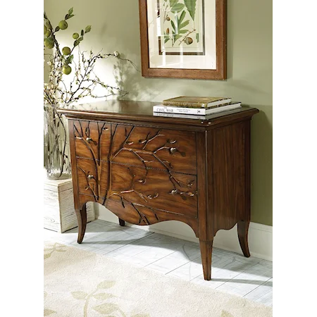 2 Drawer Bachelor's Chest with Tree Carved Fronts