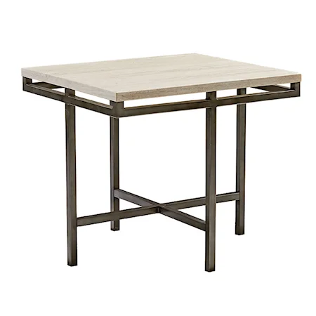 Rectangular End Table with Faux Marble Top