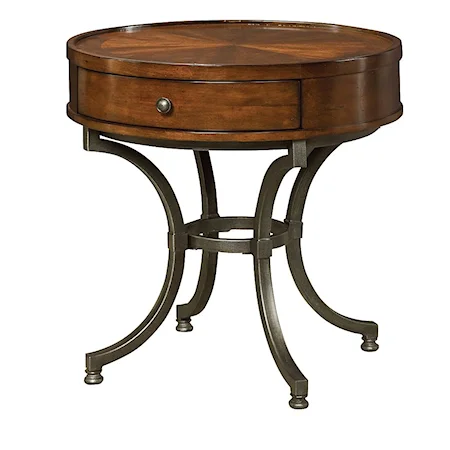 Round End Table with 1 Drawer