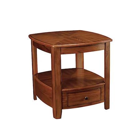 Transitional Rectangular Drawer End Table