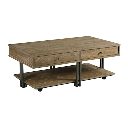 Rectangular Coffee Table with Casters