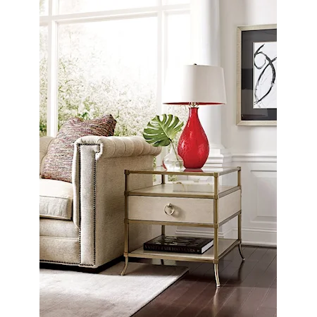 Capri End Table with Tempered Glass Top