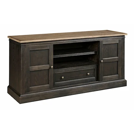 Transitional 66" Sliding Door TV Stand