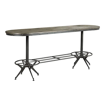 Industrial Counter Height Bar Table with Wood Top