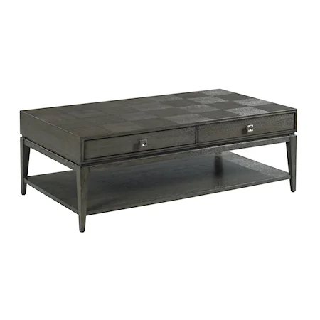 Transitional Rectangular Coffee Table with Removable Casters