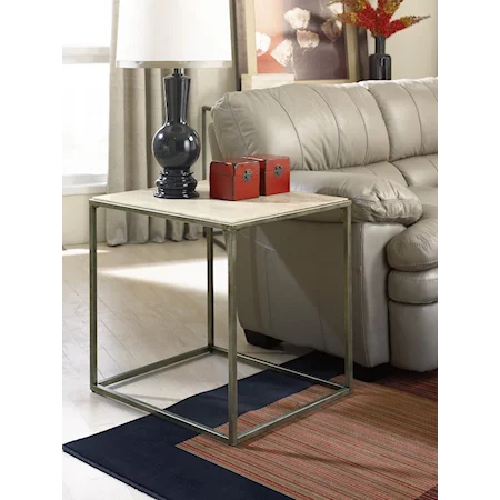Rectangular End Table with Bronze Finish