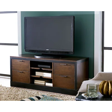 Entertainment Console with Power Bar and Wire Management