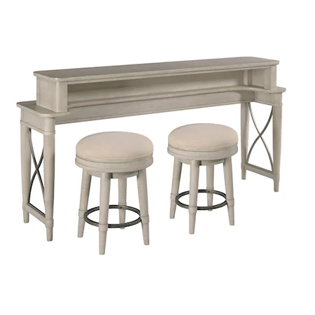 Counter Console with Two Stools