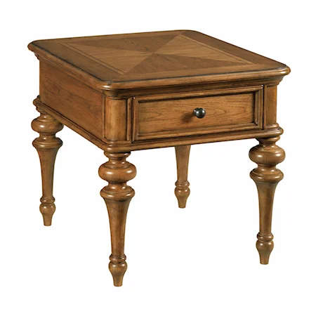 Pearson Traditional Rectangular End Table with Drawer