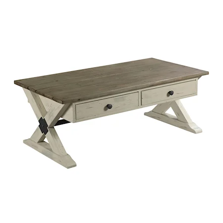 Trestle Rectangular Cocktail Table