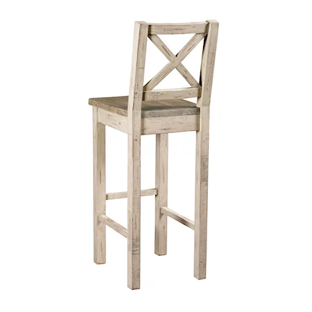 Farmhouse Barstool with Wooden Seat