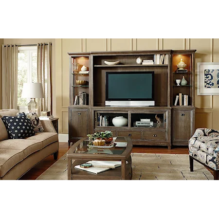 Contemporary Entertainment Center 66" Console with Built-In Power
