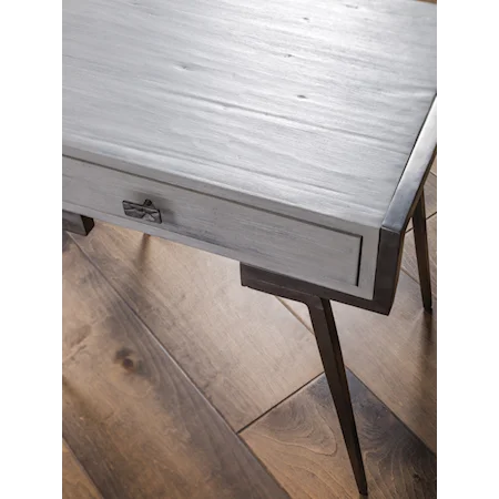 Transitional Rectangular End Table with Drawer