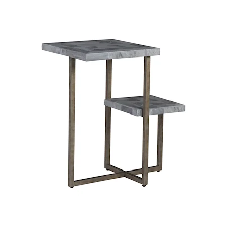 Contemporary Tier Spot Table with Gray Stone Top