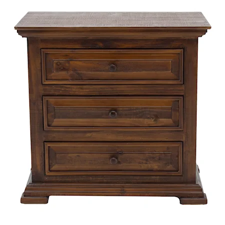 Chalet Walnut 3 Drawer Nightstand