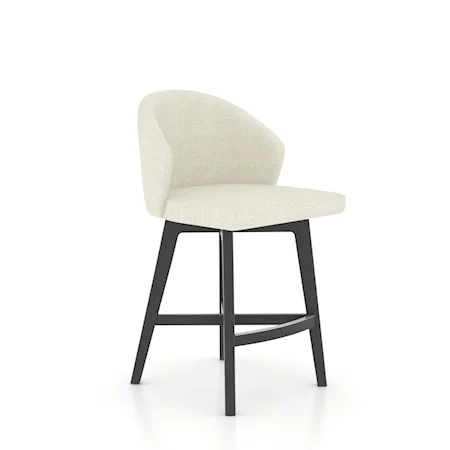 Mid-Century Modern Upholstered Fixed Stool