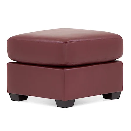 Casual Ottoman with Tapered Wood Legs