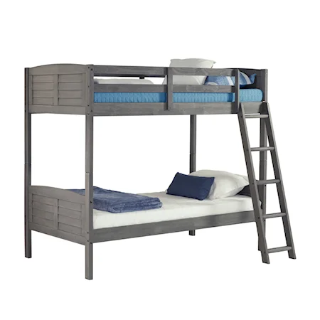 Twin/Twin Louver Bunkbed Antique Grey