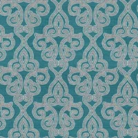 Blue/Aqua Damask Fabric