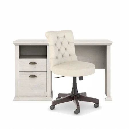Computer Desk w  Tufted Chair