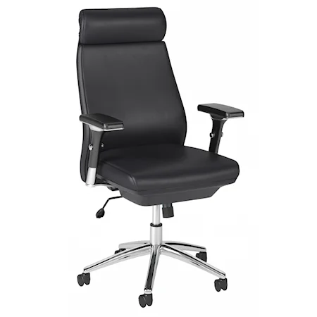 Bush Business Furniture Studio C High Back Leather Executive Office Chair In Black
