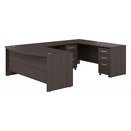 Bush Business Furniture Studio C 72W X 36D U Shaped Desk And Mobile File Cabinets In Storm Gray