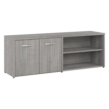 Bush Business Furniture Studio A Low Storage Cabinet With Doors And Shelves In Platinum Gray