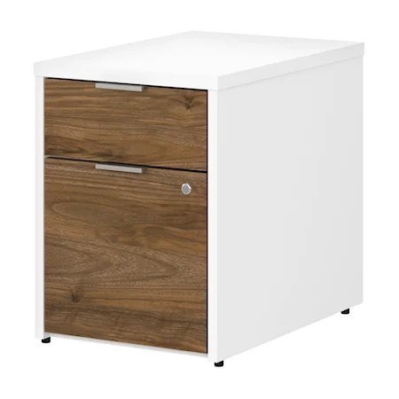 Bush Business Furniture Jamestown 2 Drawer File Cabinet In White And Fresh Walnut - Assembled