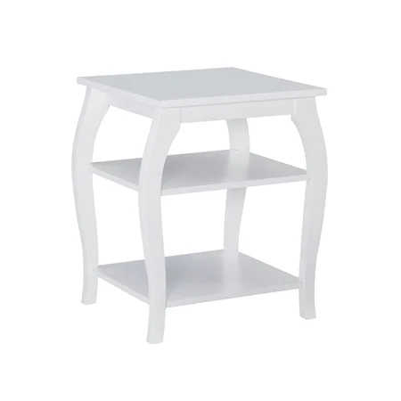 Transitional 2-Shelf Side Table- White