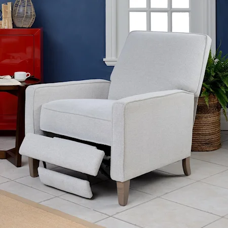 Casual Power Recliner with Tapered Wood Legs