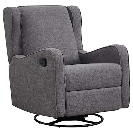 Contemporary Swivel Glider Rocker Recliner with Track Arms