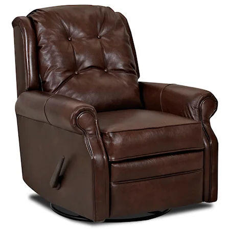 Transitional Manual Rocking Reclining Chair with Button Tufting