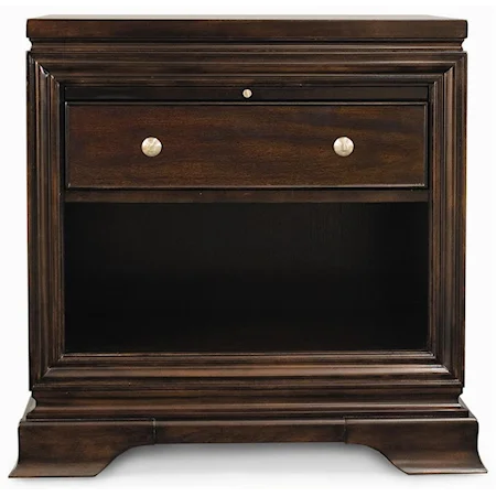 Open Nightstand with One Drawer and Pull-Out Shelf