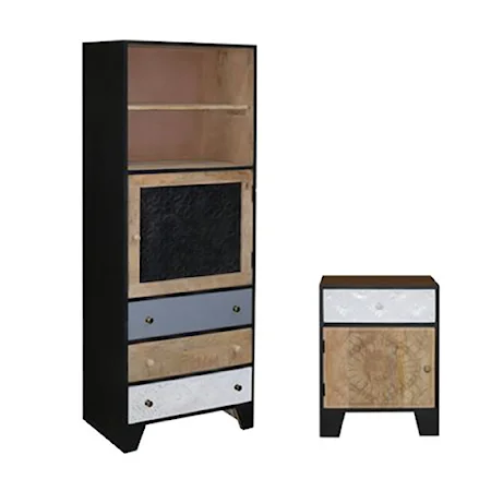 Tall Cabinet - Multi/Black