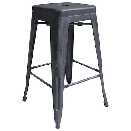 Industrial 26" Counter Height Backless Barstool in Industrial Grey
