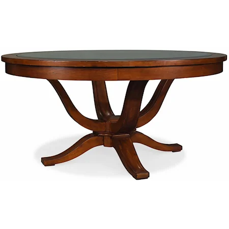 Round Pedestal Table with Glass Top