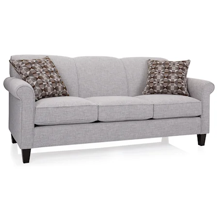 Transitional Sofa with Rolled Arms