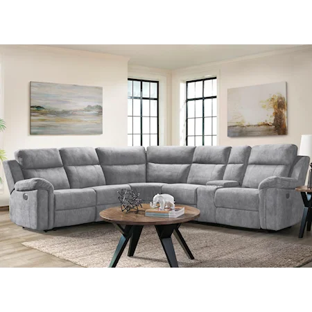 6-Piece Power Reclining Sectional Sofa with Cupholder Storage Console