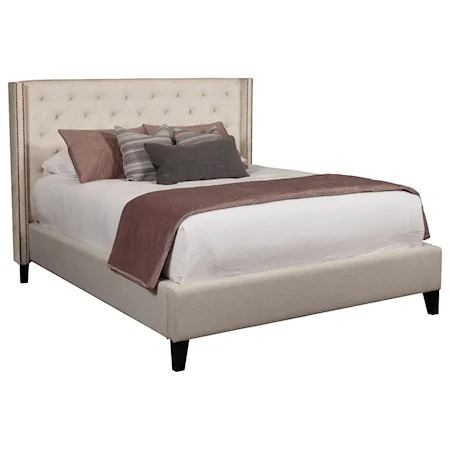 Transitional King Upholstered Bed