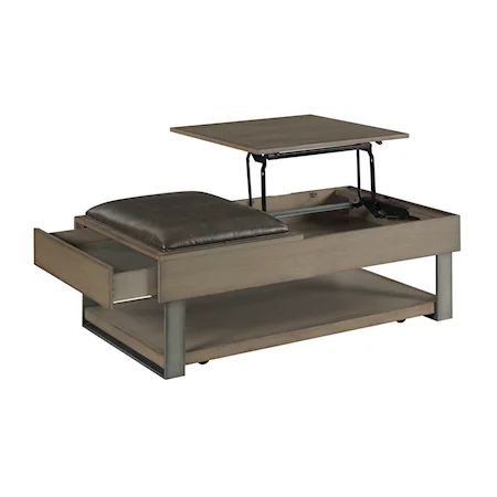 Contemporary Coffee Ottoman Table with Lift Top Storage