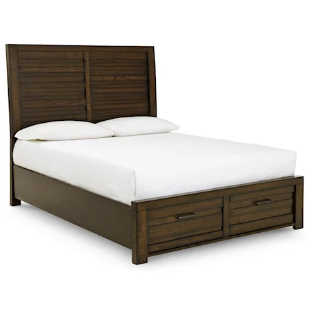 Queen Storage Bed with 2 Footboard Drawers