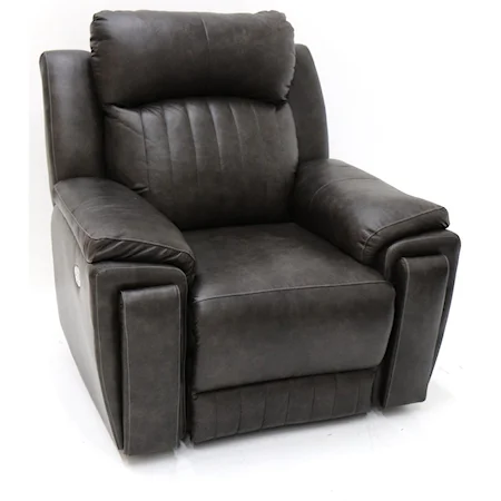 Contemporary Power Headrest Recliner with Hidden Arm Cup Holders