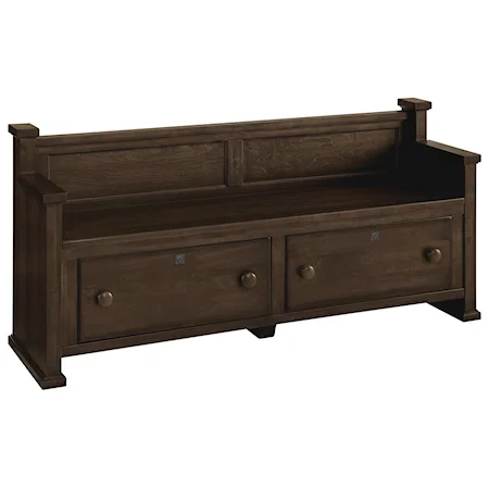 Rustic 2-Drawer Solid Wood 80" Elder's Bench